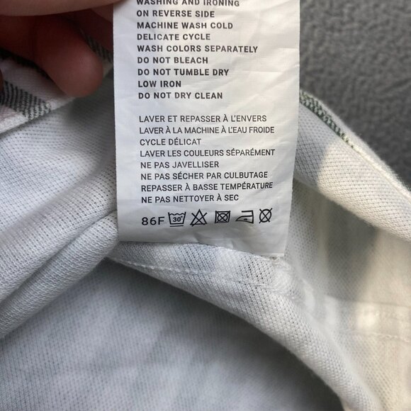 LUGU Men's Striped Green/White Cotton Short Sleeve Shirt Size XL,Buttons Front - Picture 6 of 7